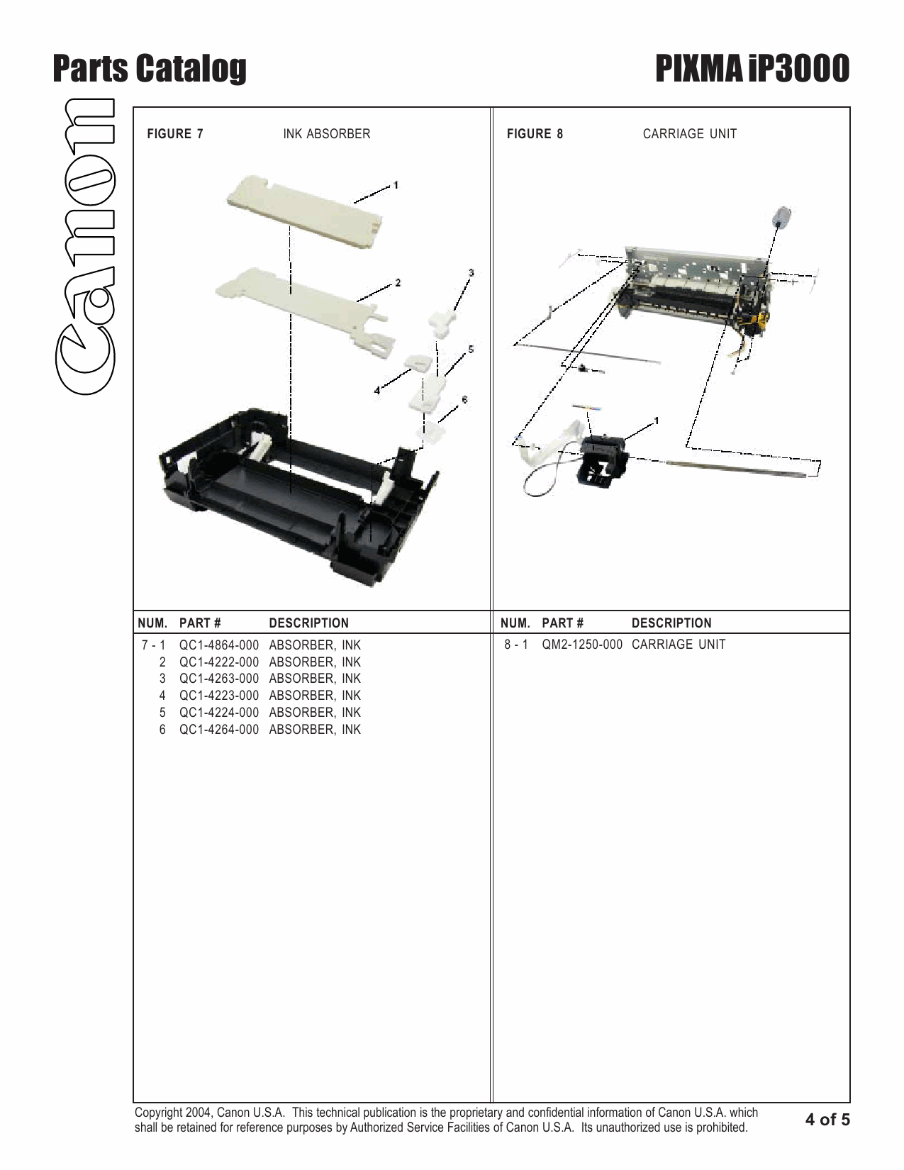 Canon PIXMA iP3000 Parts Catalog-5